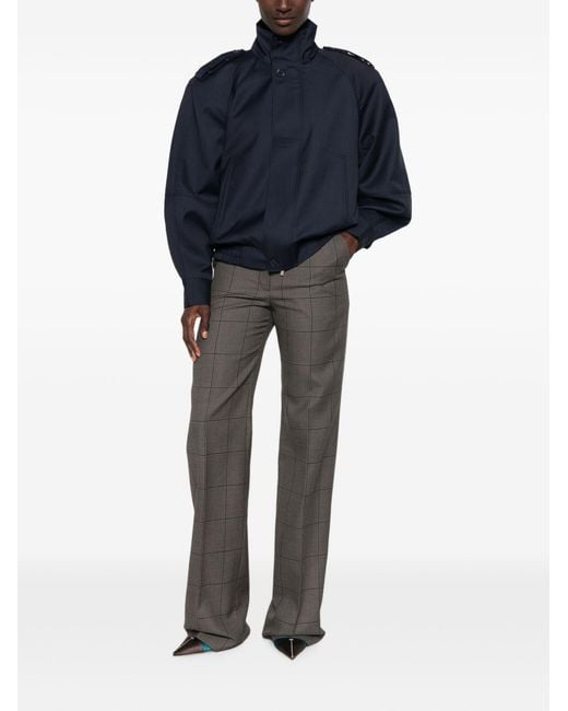 Mugler Gray Micro-Check Casual Trousers