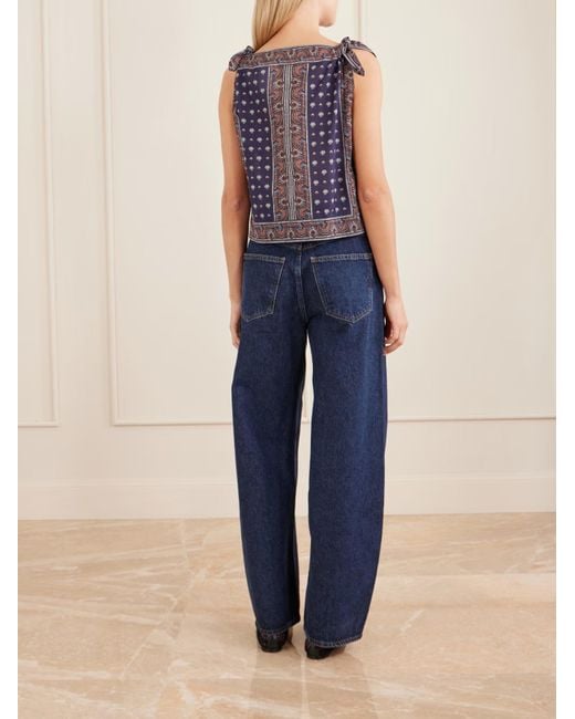 Doen Blue Amalia Printed Organic Cotton Top