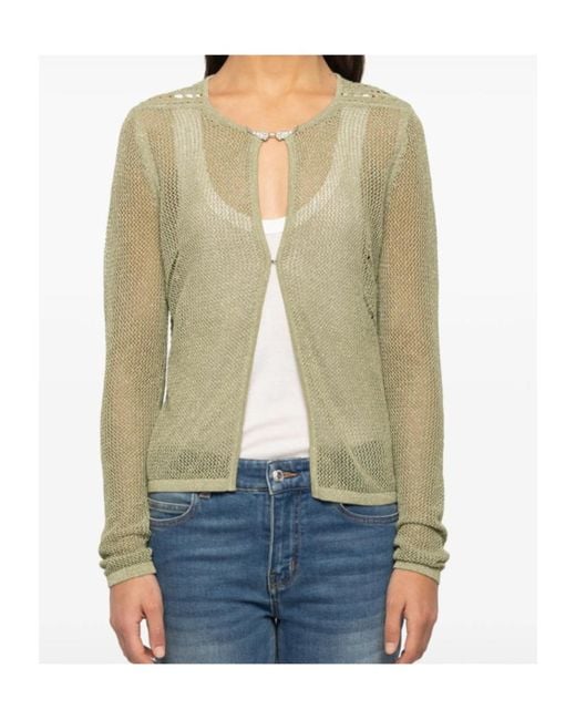 Zadig & Voltaire Green Saya Open-Knit Cardigan