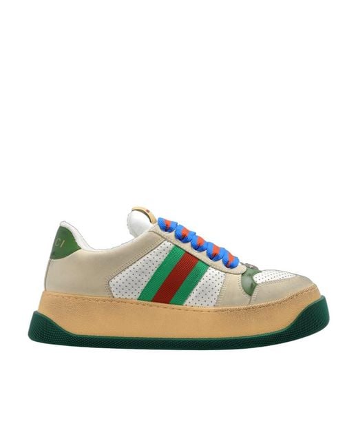 Gucci Green Screener Leather Sneakers