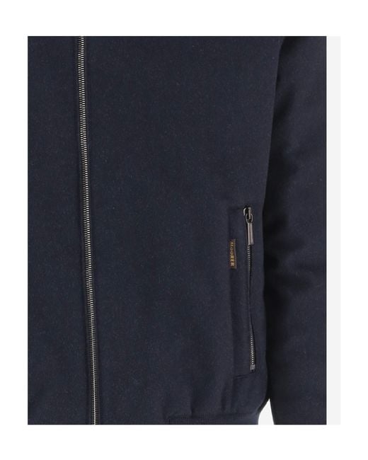 Moorer Blue Oniro Quilted Hooded Jacket for men