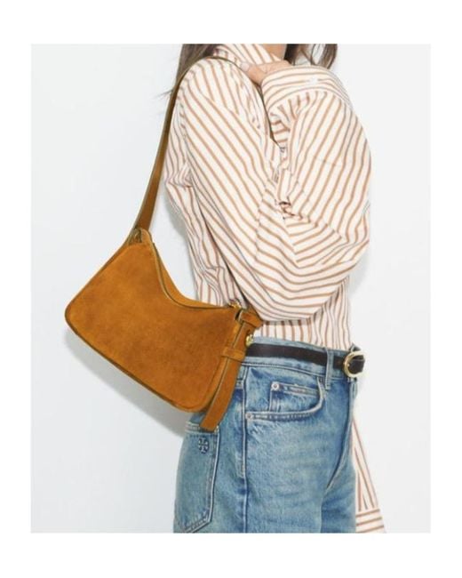 Tory Burch Brown Romy Suede Shoulder Bag