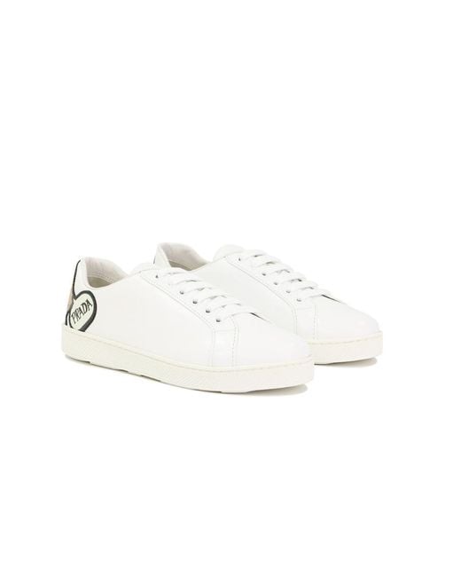 Prada Natural Logo-Lacing Casual Sneakers