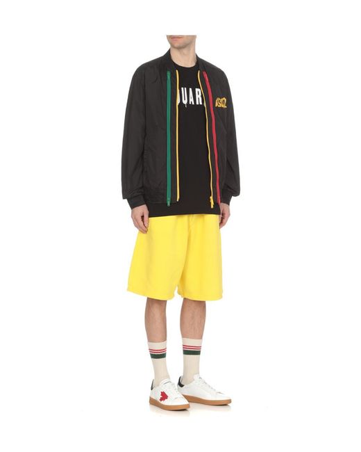 DSquared² Yellow Logo Shorts for men