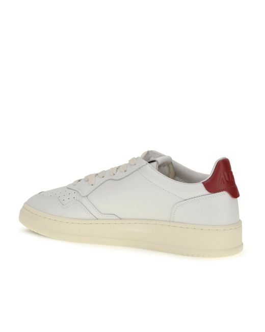 Autry White Medalist Perforated Low-Top Sneakers for men