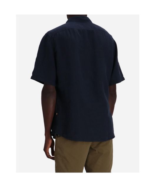 Boss Blue Short-Sleeved Button-Down Shirt for men