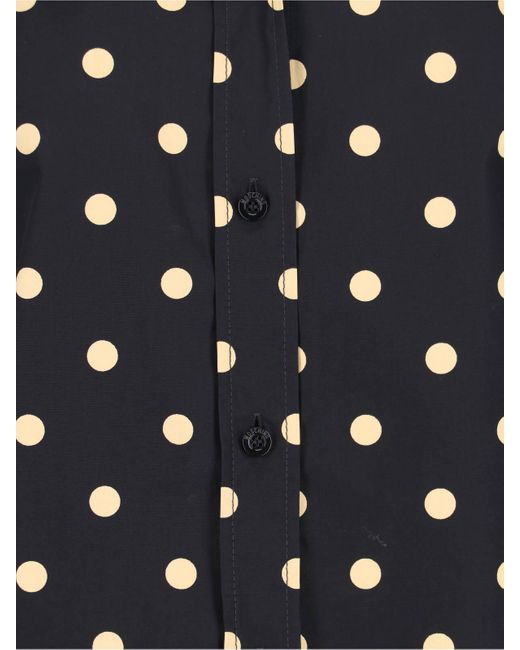 Moschino Blue Dot Printed Buttoned Blouse