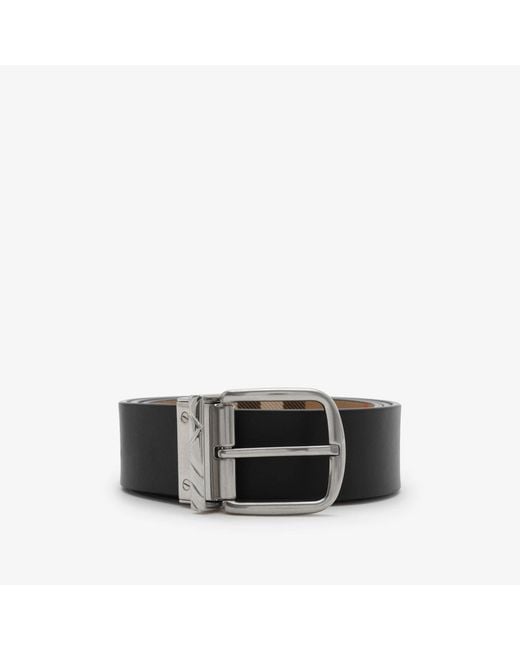 Burberry White Checked Buckle Reversible Belt for men