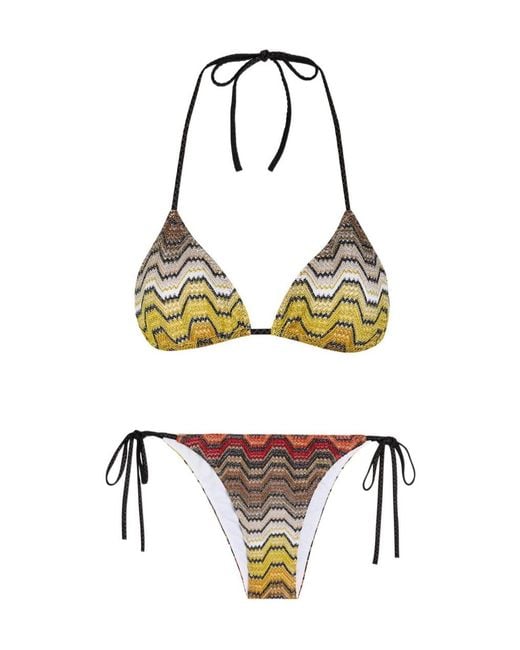 Missoni Patterned Metallic-Knit Bikini