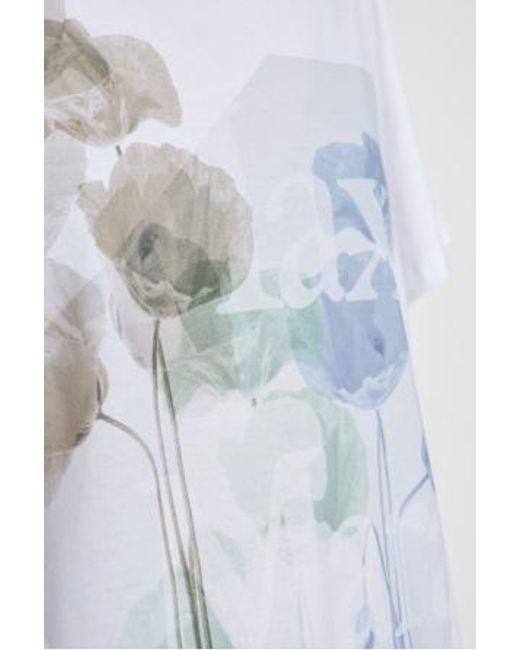 Max Mara White Floral-Print T-Shirt