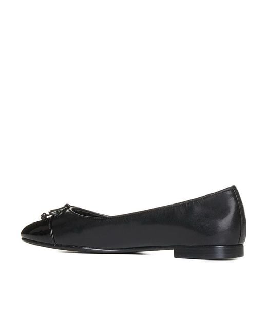 Tory Burch Black Cap-Toe Ballet Flats