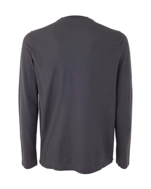 Zanone Blue Long-Sleeved Cotton Sweatshirt for men