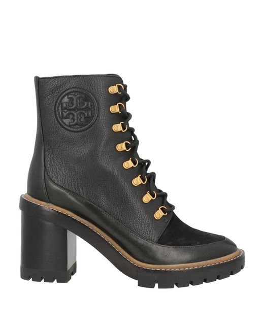 Tory Burch Black Minimalist Lace-Up Ankle Boots