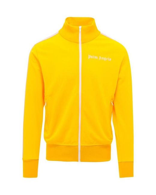 Palm Angels Yellow Stripe-Detail Zip-Up Track Jacket for men