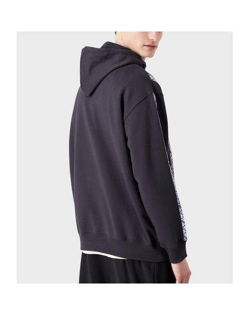 Emporio Armani Blue Logo Hooded Sweater for men