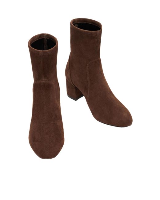 Stuart Weitzman Brown Slip-On Ankle Boots