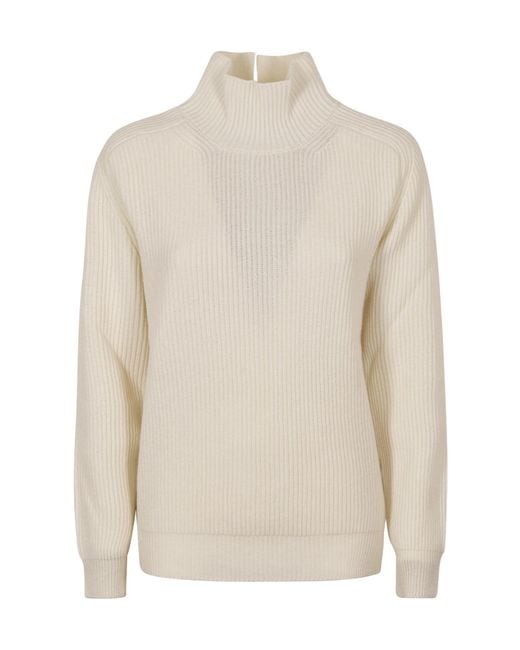Dondup White Turtleneck Jumper