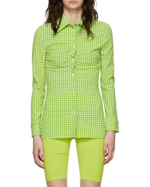 MSGM Green Checkered Shirt