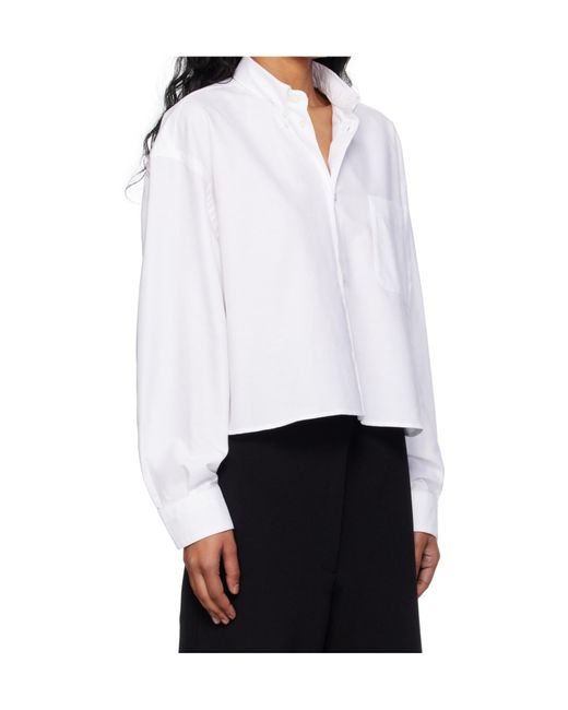 A.P.C. White Long-Sleeved Button-Up Shirt