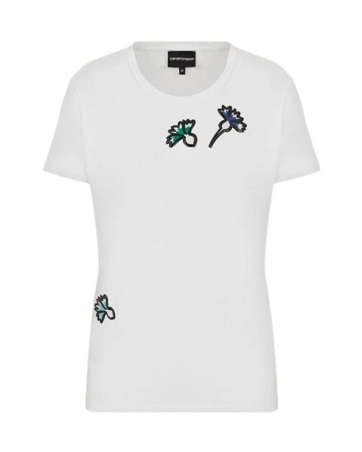 Emporio Armani White Printed T-Shirt