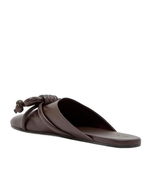 Loewe Brown Bowknot Leather Mules