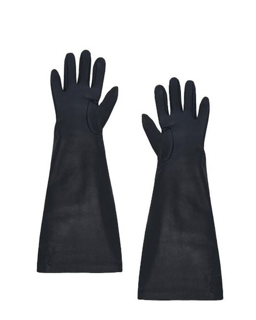 Saint Laurent Black Five Finger Gloves