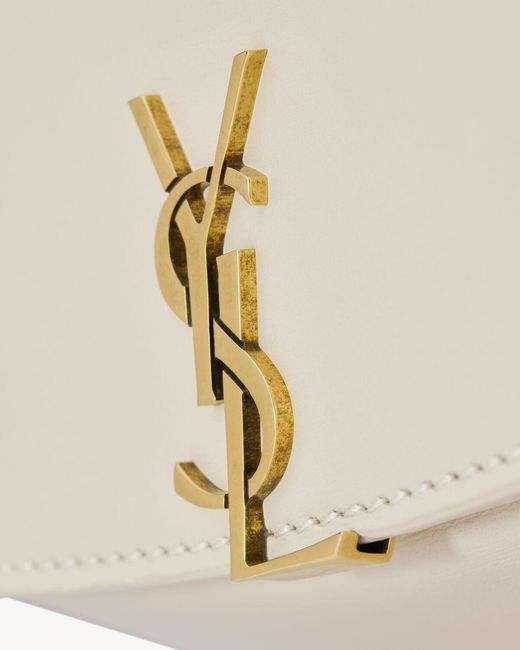 Saint Laurent White Voltaire Logo Plaque Top Handle Bag