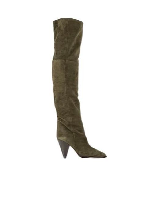 Isabel Marant Green Over-The-Knee Boots