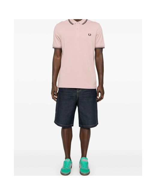 Comme des Garçons Pink X Fred Perry Logo-Embroidered Polo Shirt for men