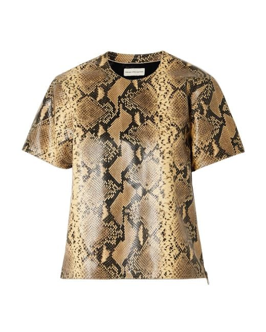 Dries Van Noten Natural Leather T-Shirt