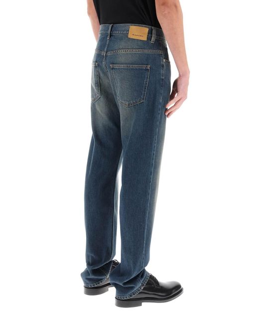 Isabel Marant Blue Logo Patch Flared Jeans for men