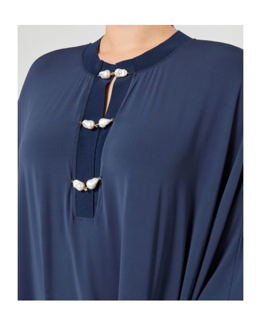Marina Rinaldi Blue Jersey Kaftan Dress