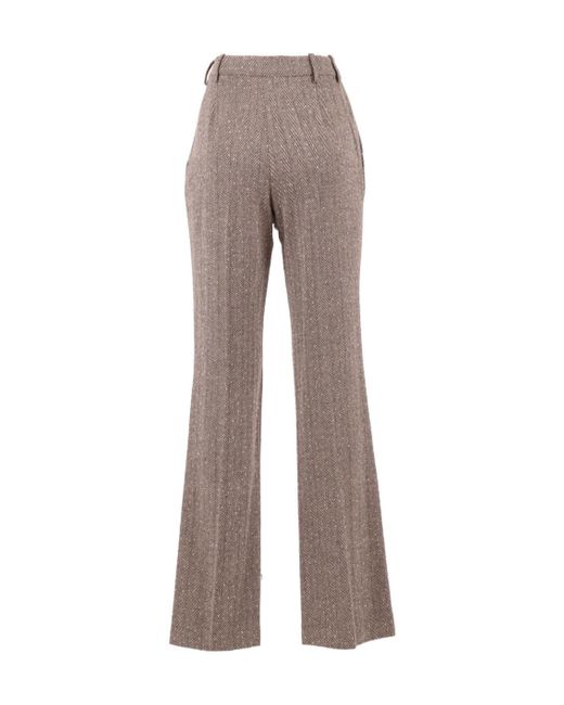 Ermanno Scervino Gray Herringbone Trousers