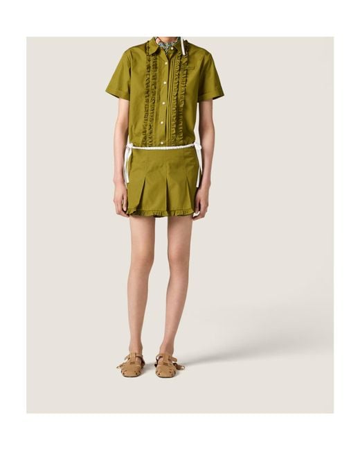 Miu Miu Green Poplin Shirt