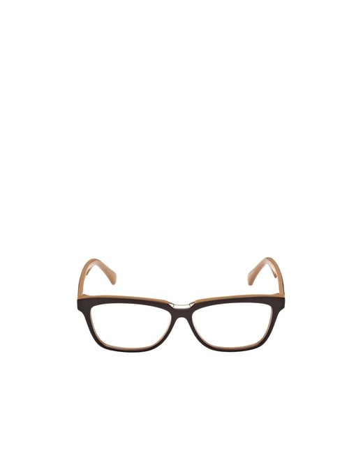Max Mara White Rectangular Frame Glasses