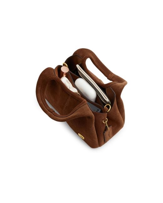COACH Brown Lana 19 Suede Shoulder Bag