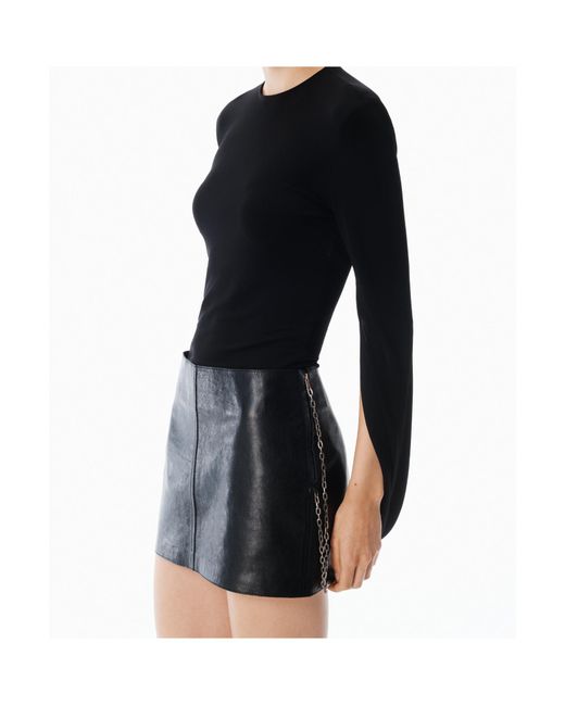 Alexander Wang Blue Drape Back Long-Sleeved Top