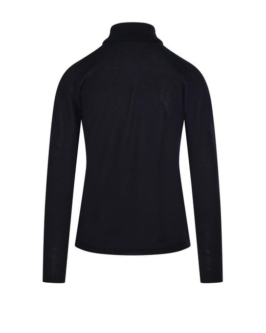 Max Mara Blue Saluto Turtleneck Long-Sleeved Jumper