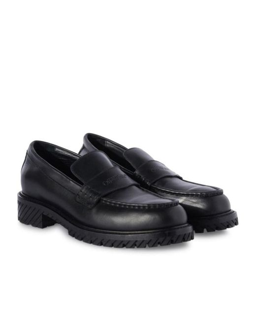 Off-White c/o Virgil Abloh Black Military Slip-On Loafers for men