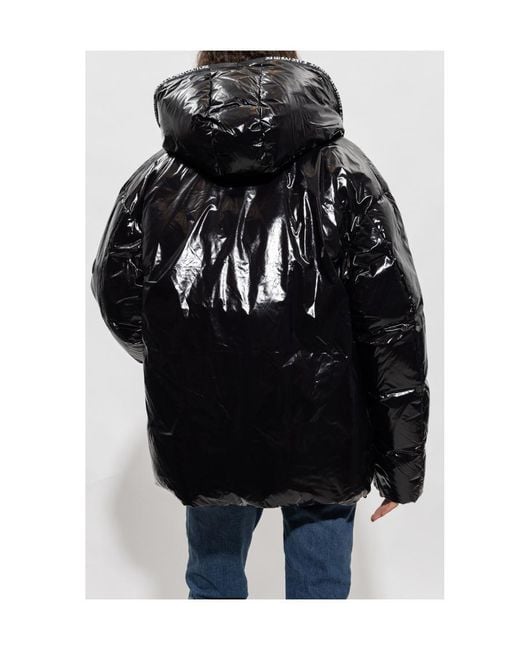 Versace Jeans Black High-Shine Padded Jacket for men