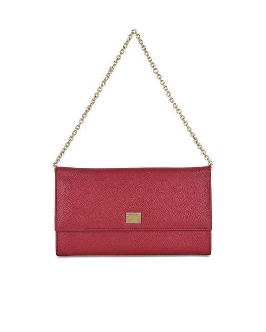 Dolce & Gabbana Red Logo Details Handbag
