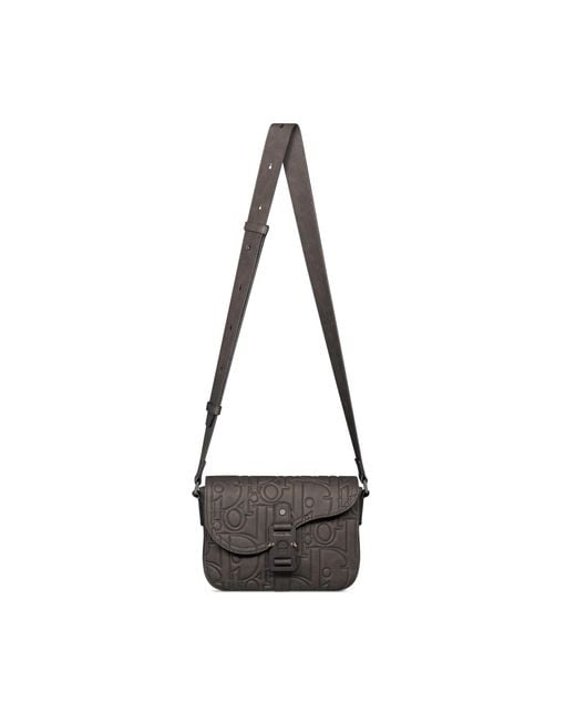 Dior Black Small Saddle Messenger Bag With Flap for men