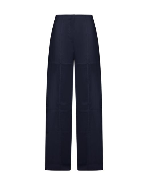 Jil Sander Blue Organdy Straight Leg Pants