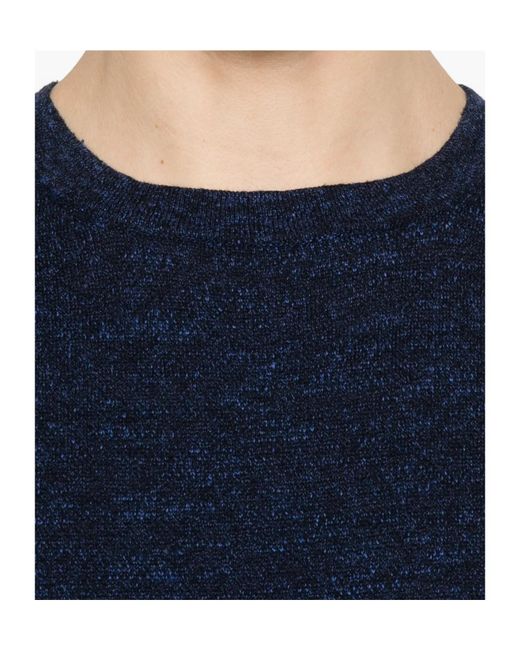 Woolrich Blue Crew-Neck Knitted T-Shirt for men