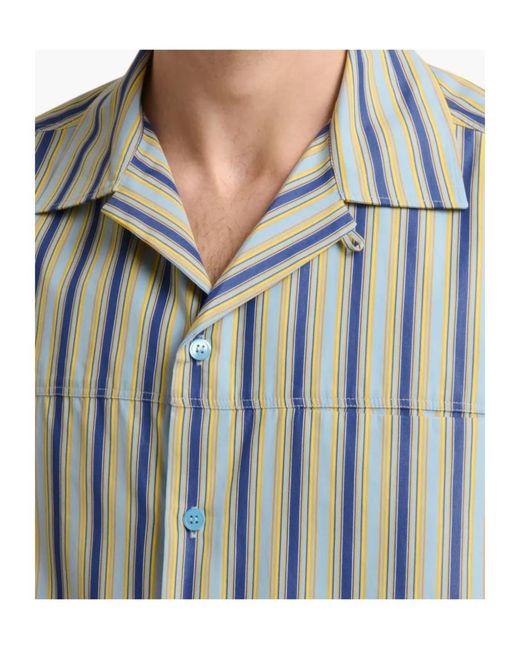 Marni Gray Short-Sleeved Striped Shirt for men