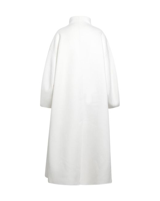 Frankie Shop White Leroy Wool Blend High-Neck Coat