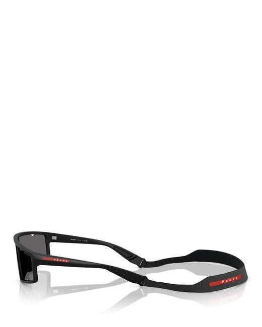 Prada Linea Rossa Black Prada Eyewear Shield Frame Sunglasses for men
