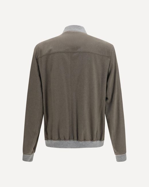 Brunello Cucinelli Gray Long-Sleeved Casual Jacket for men