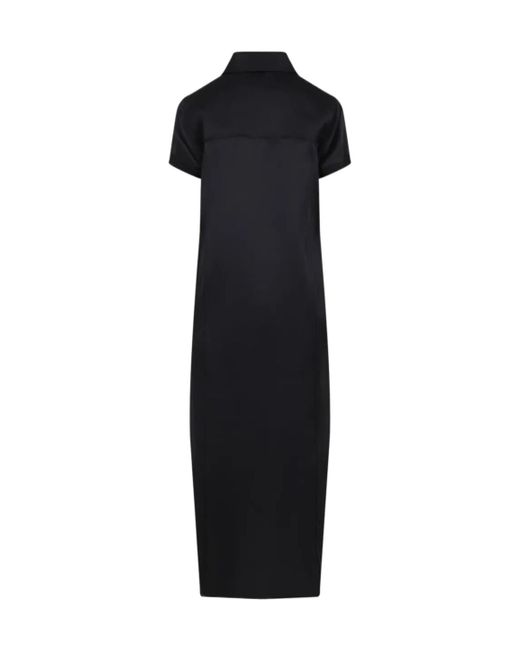 Khaite Black Effy Silk And Cotton Long Dress