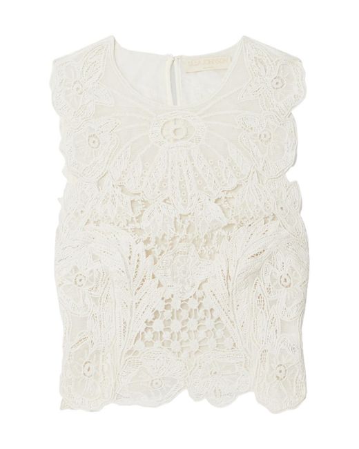 Ulla Johnson White Lace Pattern Vest